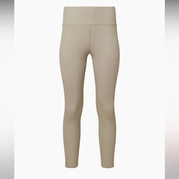 REVOLVE IVL High-Waisted Cream Beige Ribbed Leggings Activewear Athleisure Gym - Picture 1 of 8